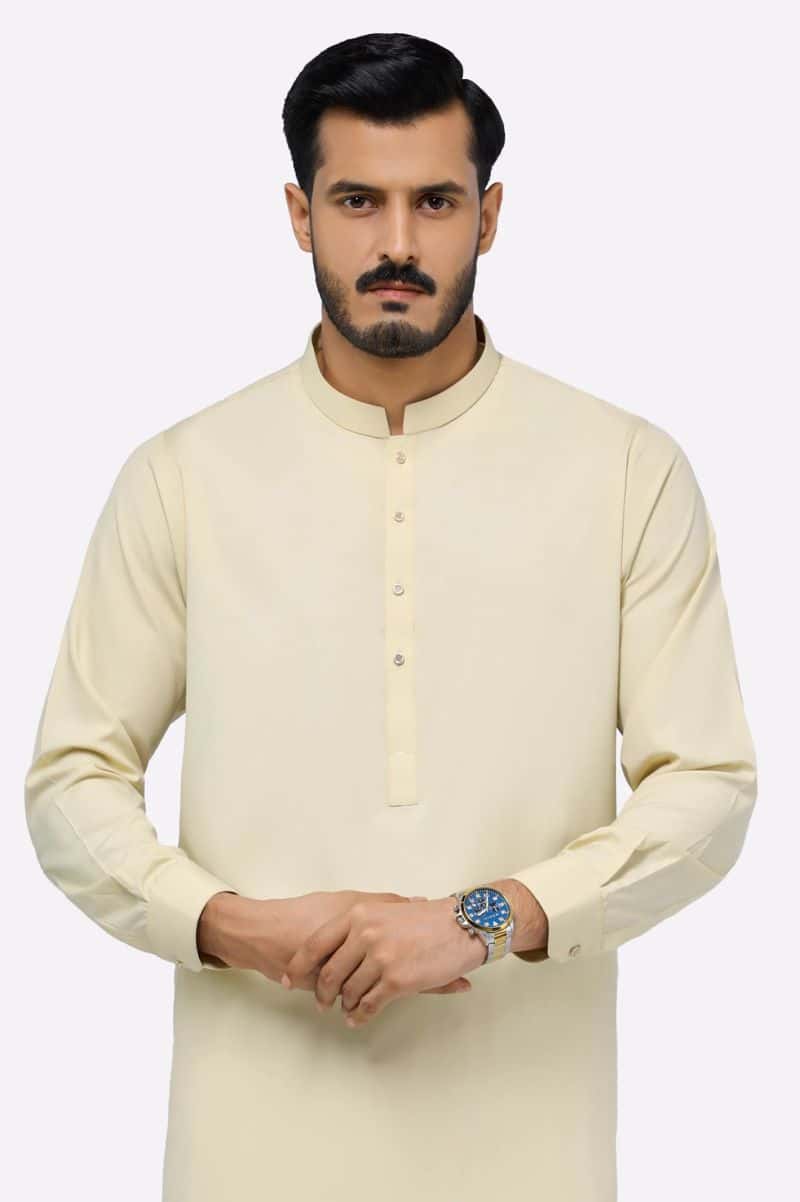 Light Fawn Wash & Wear Shalwar Kameez
