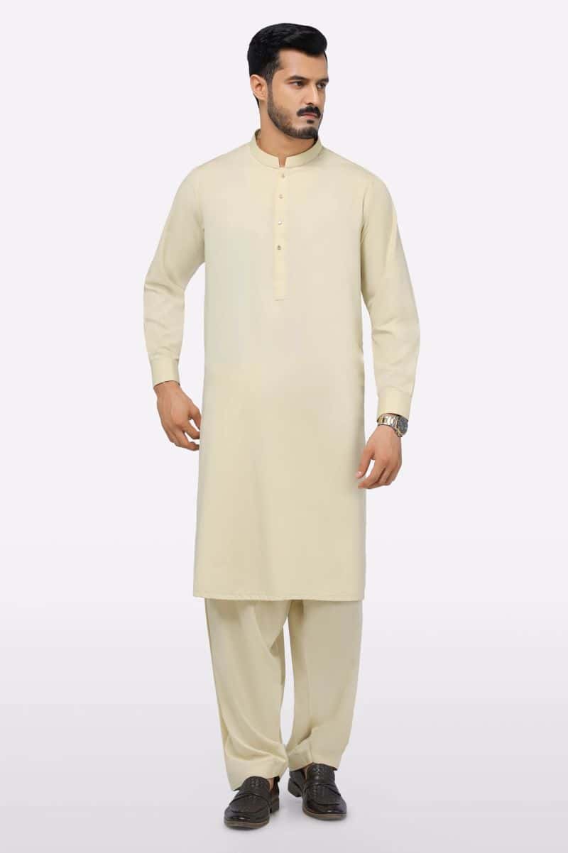 Light Fawn Wash & Wear Shalwar Kameez - alternate view