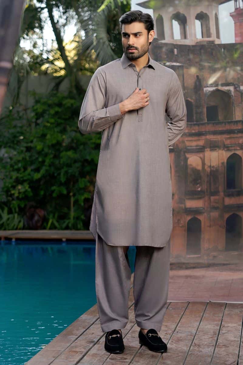 Light Purple Wash & Wear Shalwar Kameez - alternate view
