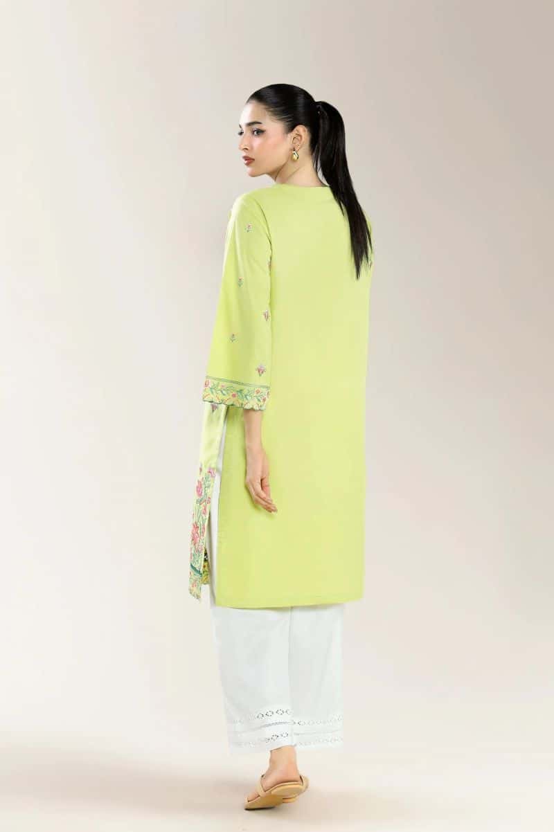 Embroidered Cambric-Parrot Green Shirt - alternate view
