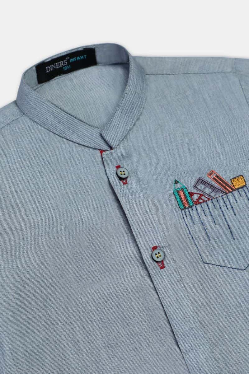 Sky Blue Infant Kurta Shalwar - alternate view