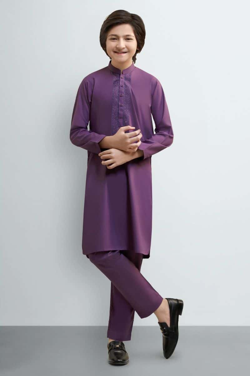 Purple Teens Kurta Pajama