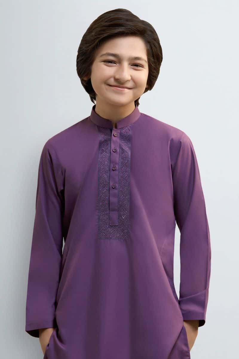 Purple Teens Kurta Pajama - alternate view