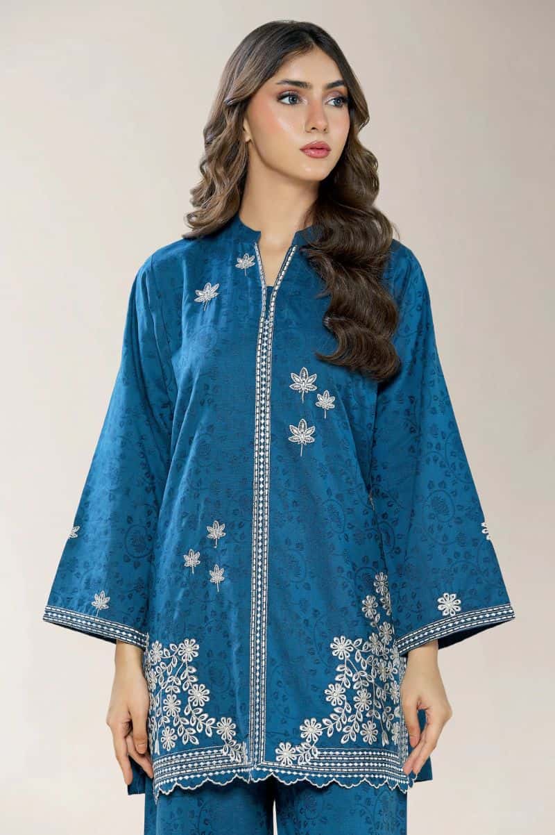Embroidered Viscose Teal 2PC - alternate view