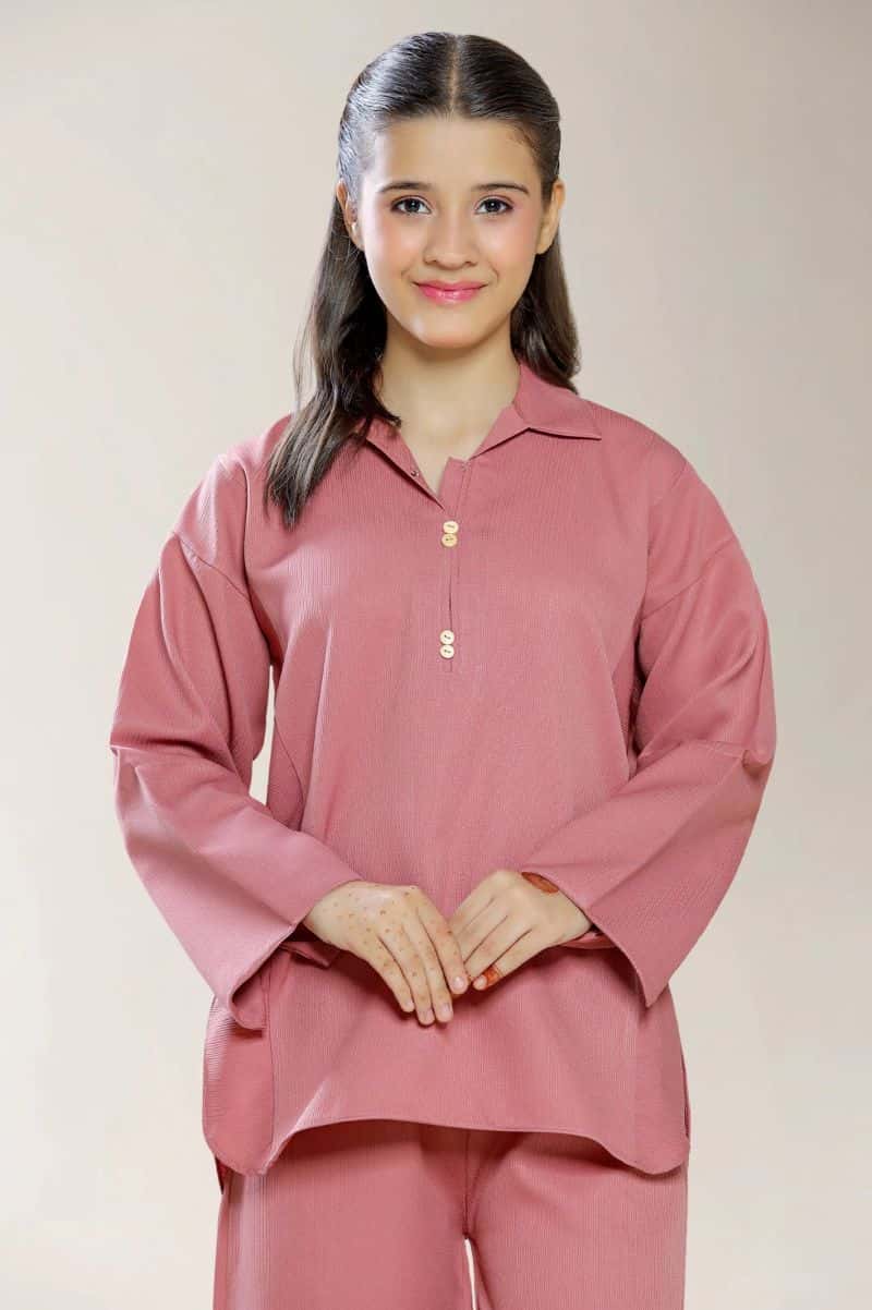 Polyester Dobby Pink Teens 2PC - alternate view
