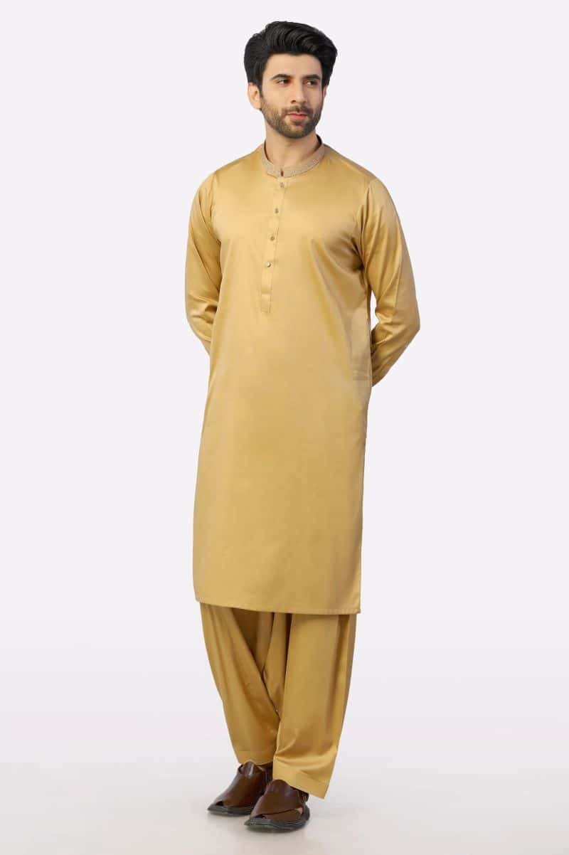 Mustard Cotton Shalwar Kameez - alternate view
