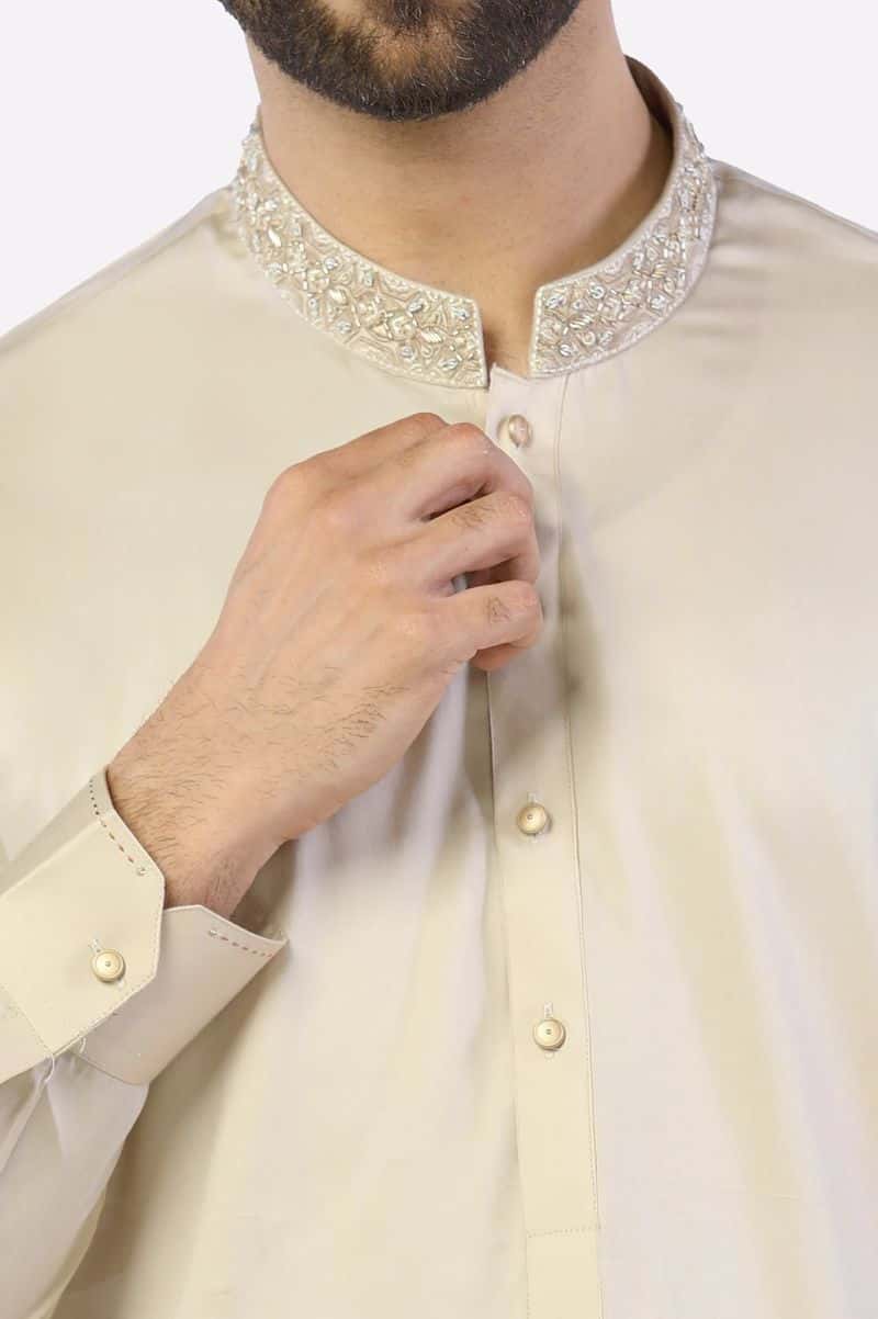 Fawn Cotton Shalwar Kameez - alternate view