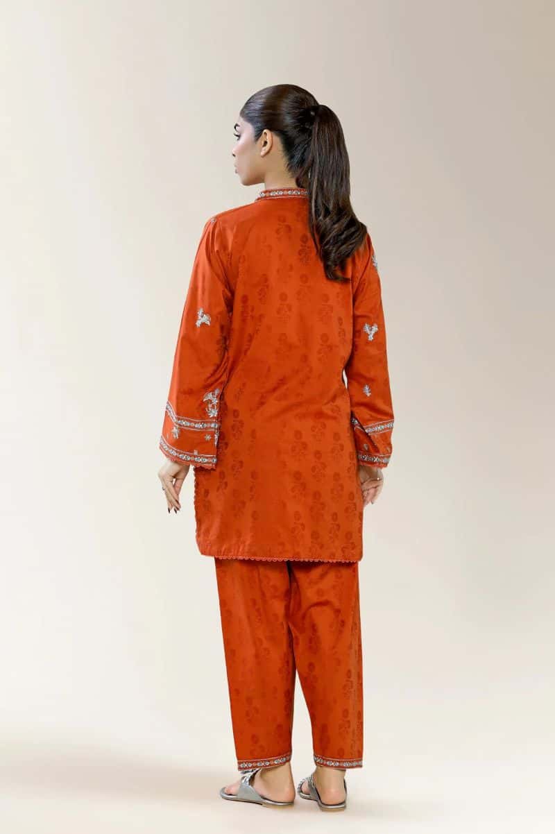 Embroidered Viscose Rust 2PC - alternate view