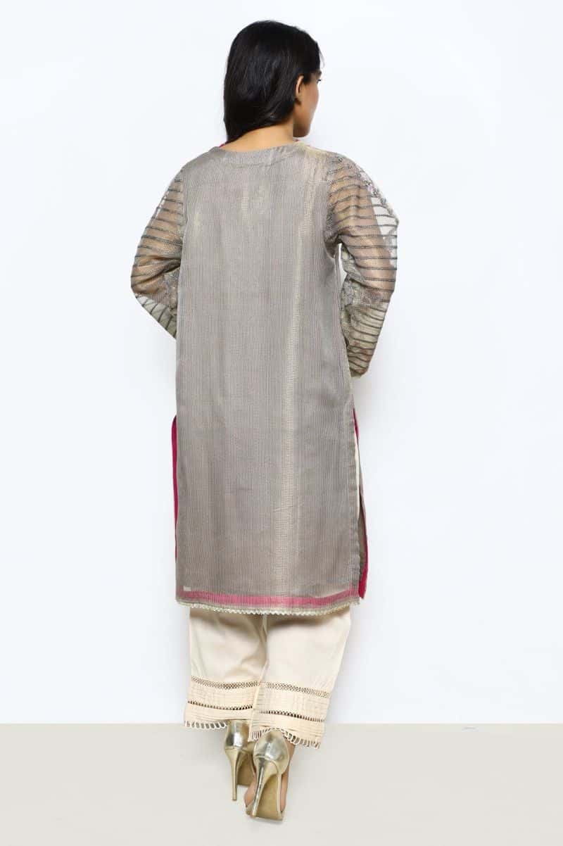 Mesuri Net Grey Kurti - alternate view