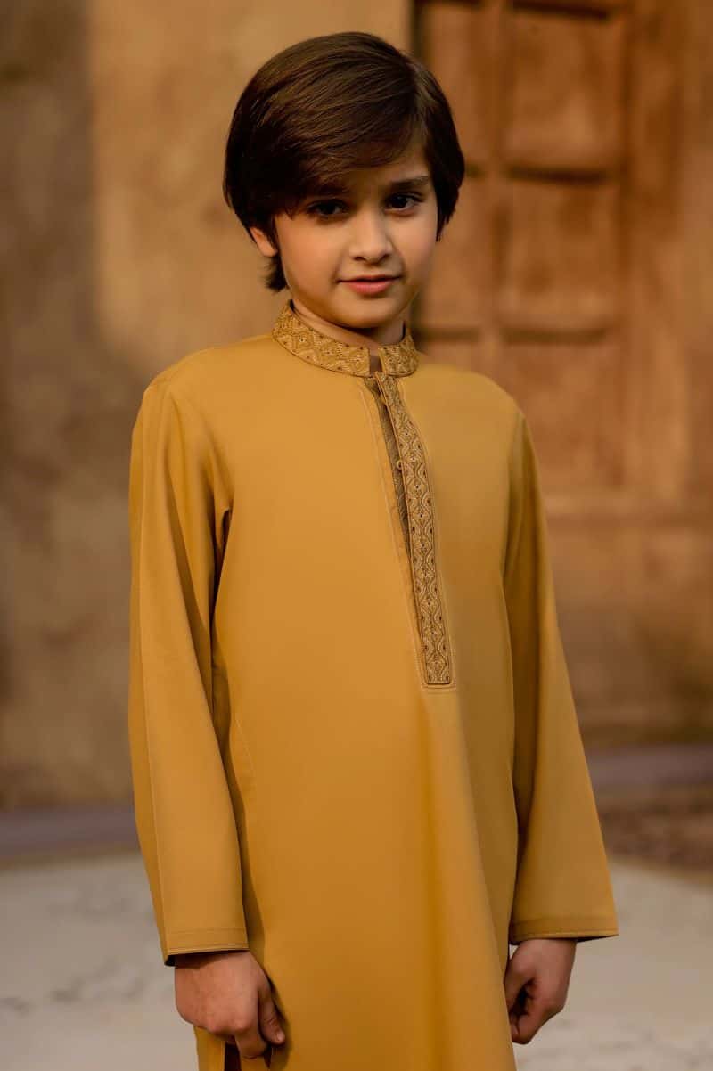 Mustard Boys Kurta Pajama
