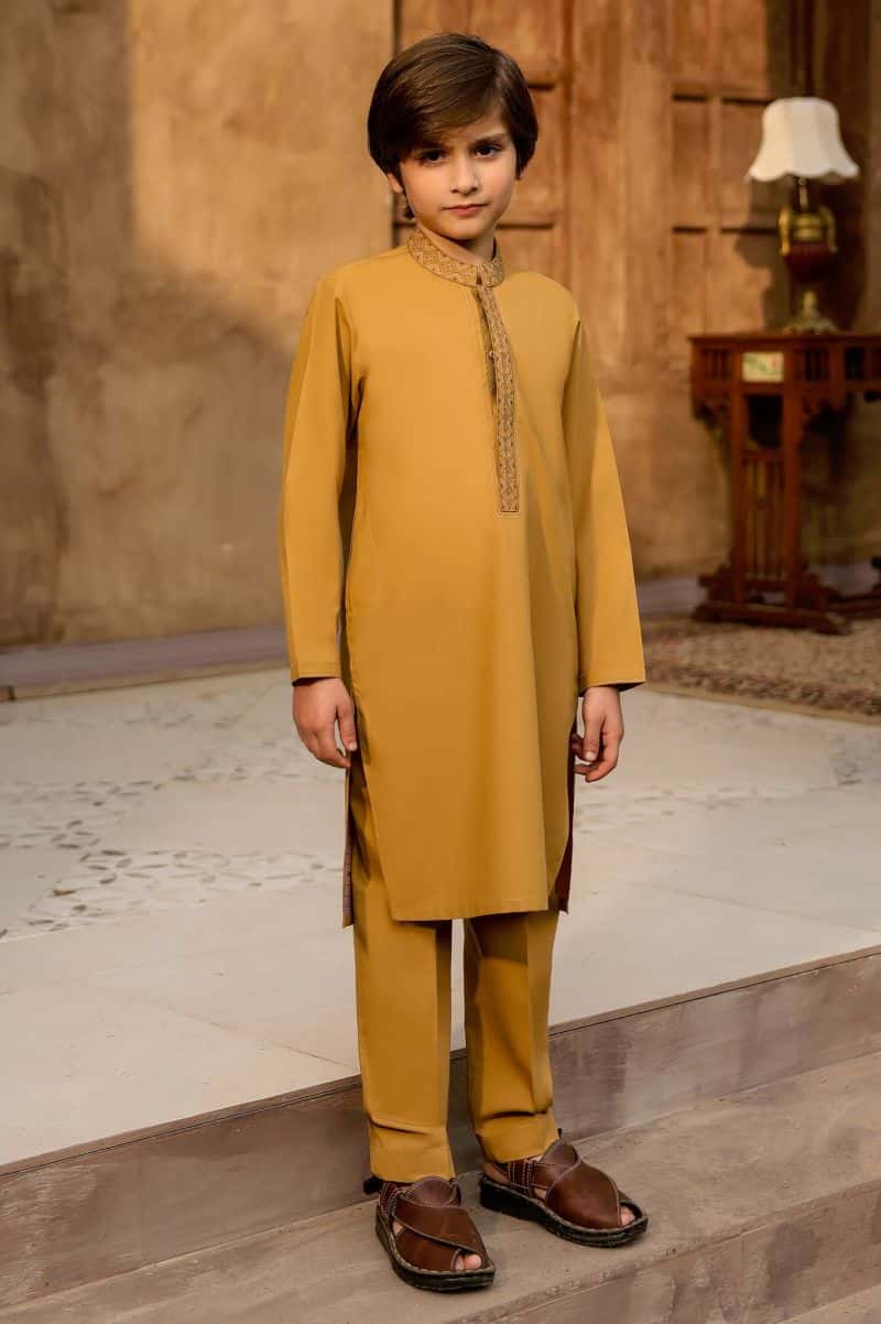 Mustard Boys Kurta Pajama - alternate view