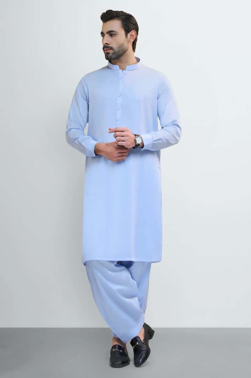 Light Blue Cotton Shalwar Kameez - alternate view