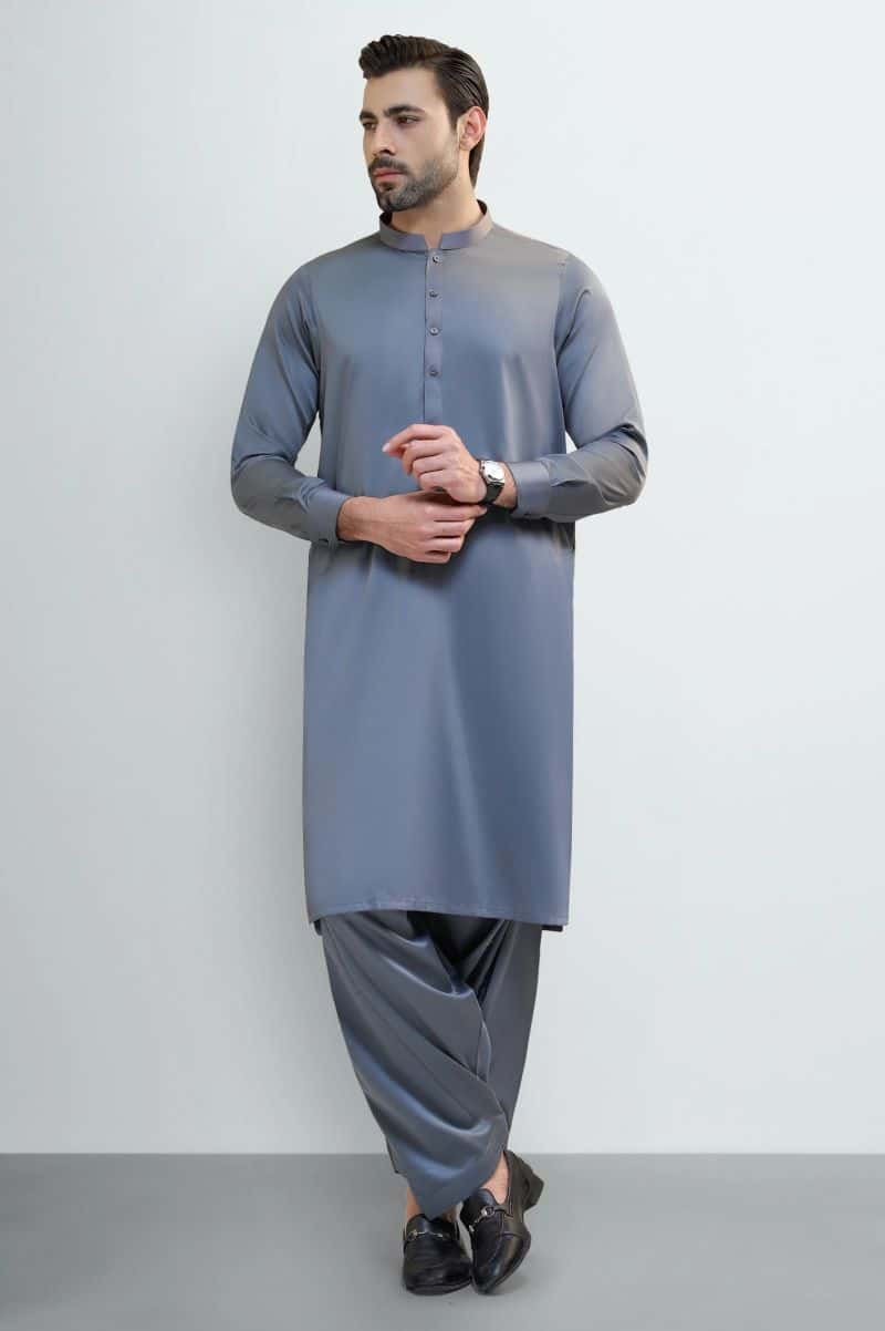 Grey Cotton Shalwar Kameez - alternate view