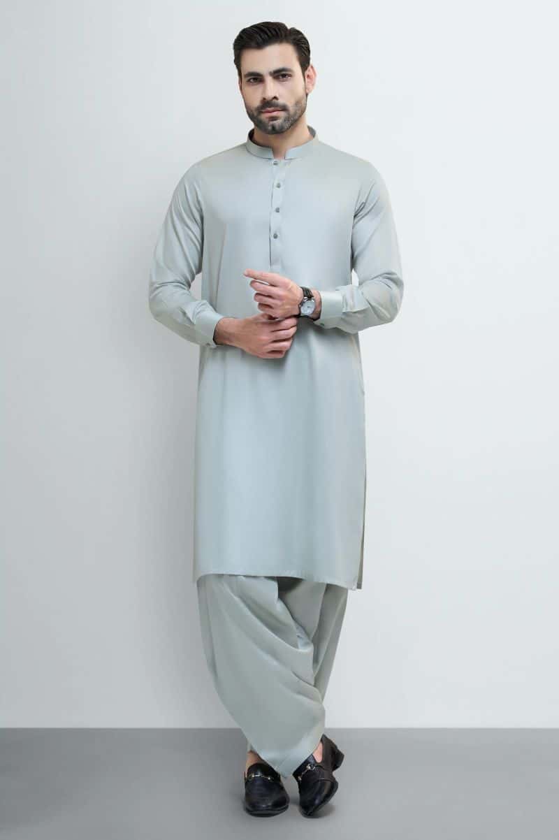 Light Green Cotton Shalwar Kameez - alternate view