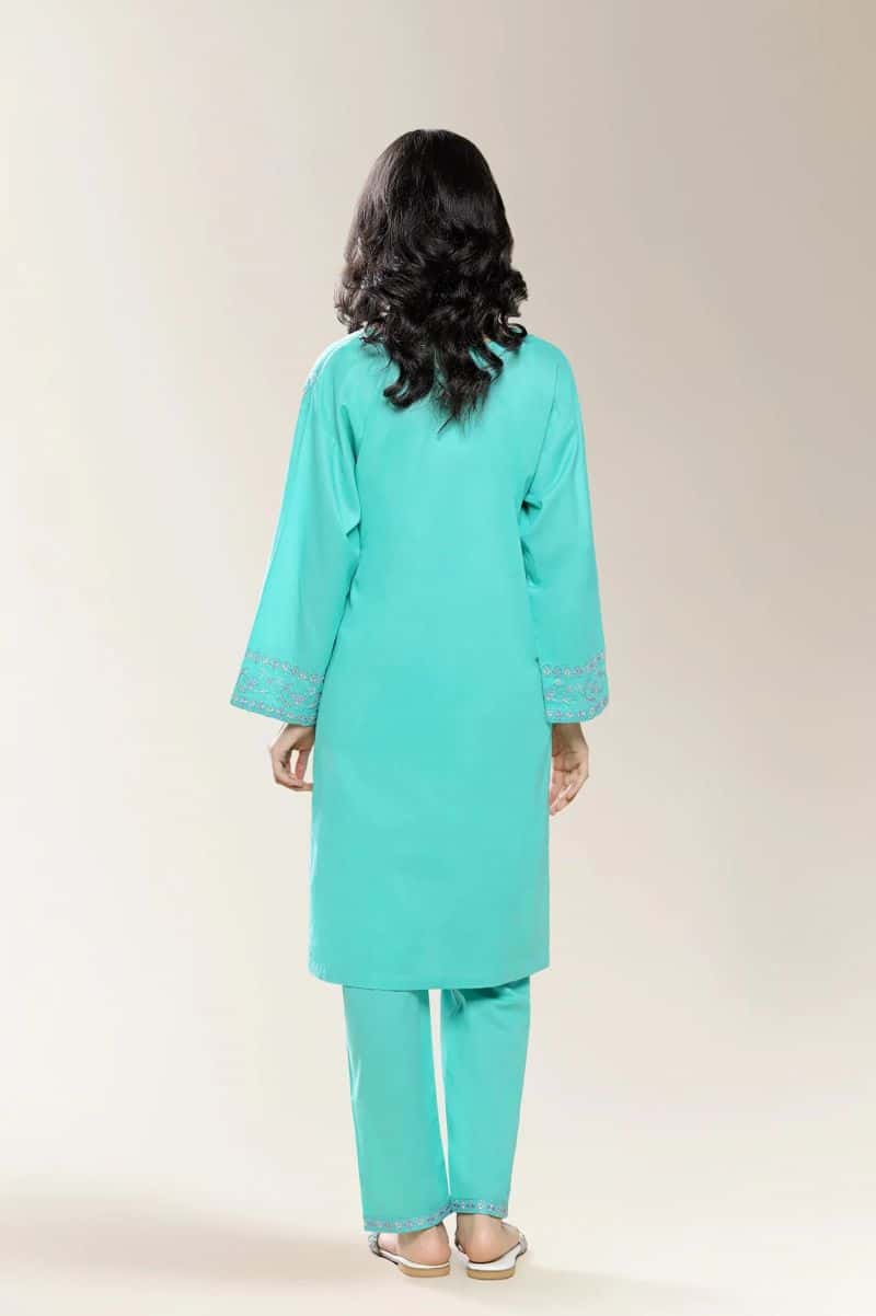 Embroidered Green Teens 2PC - alternate view