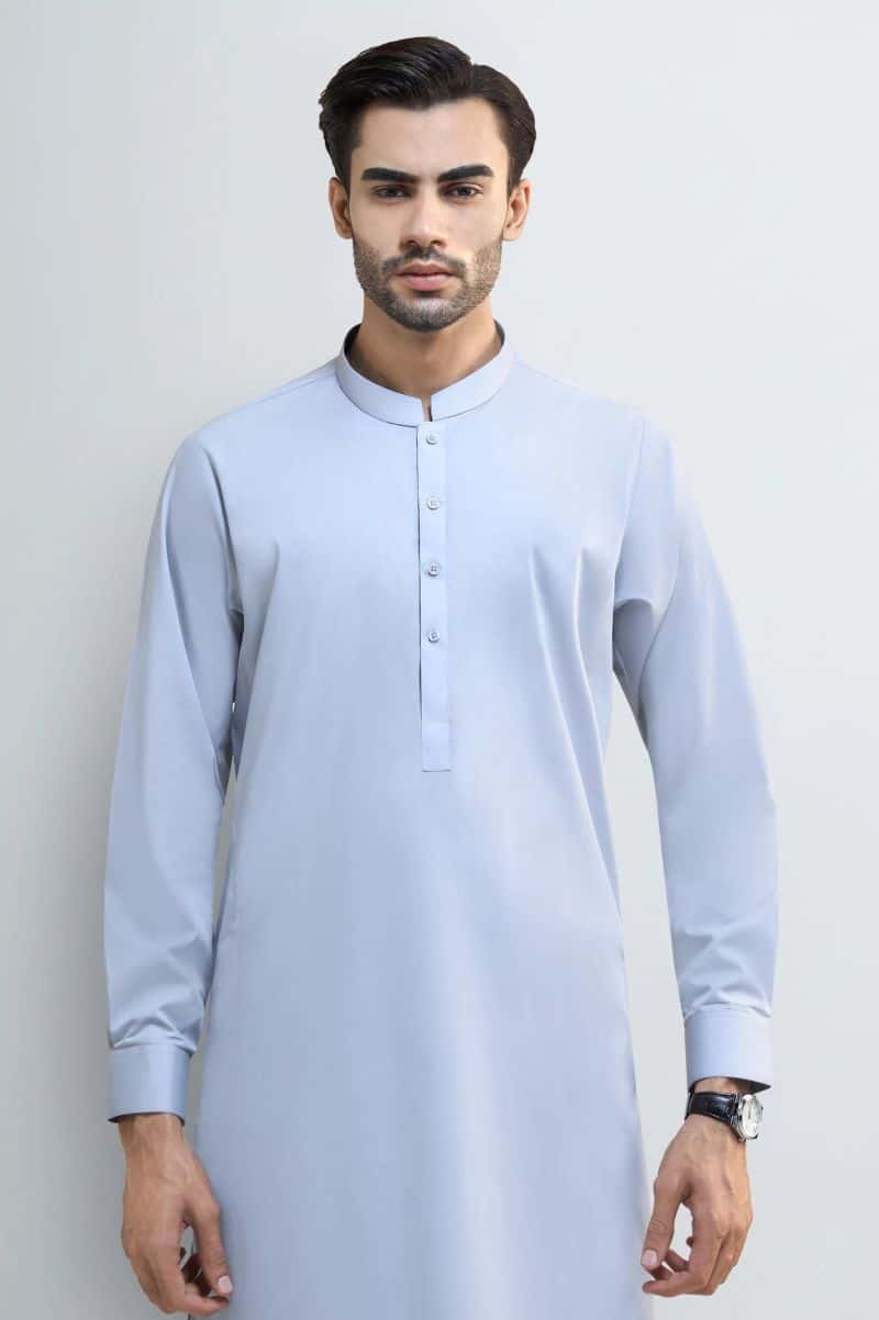 Light Grey Cotton Shalwar Kameez