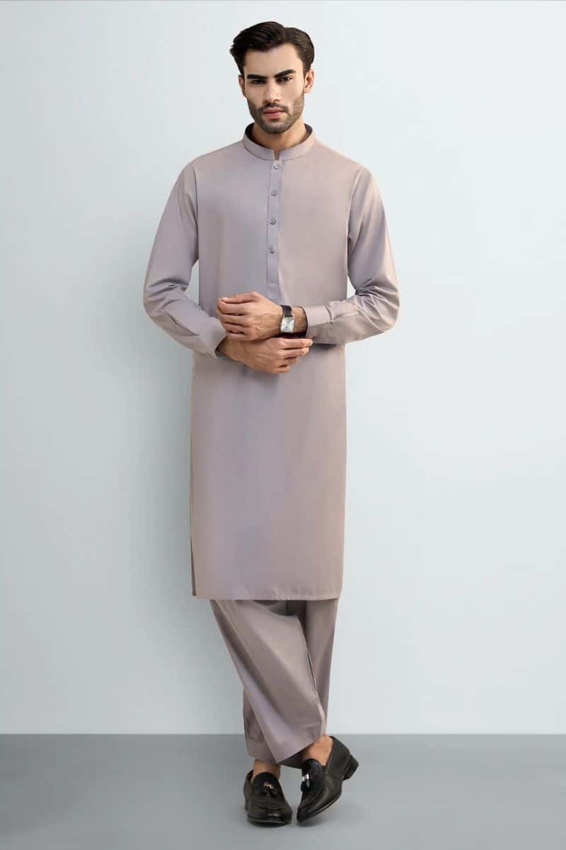 Grey Cotton Shalwar Kameez - alternate view