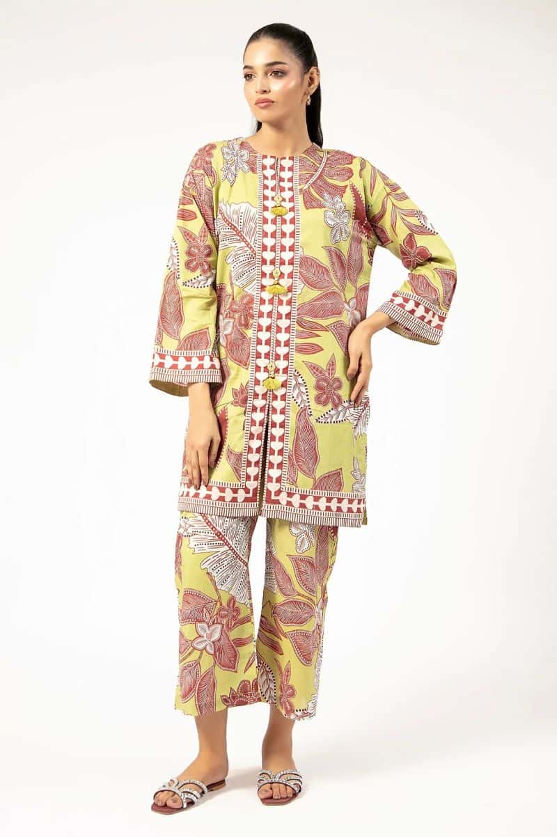 Printed Cambric-Lime 2PC
