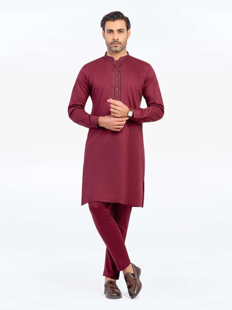 Embroidered Cotton Kurta Pajama - EMTKPT5-065