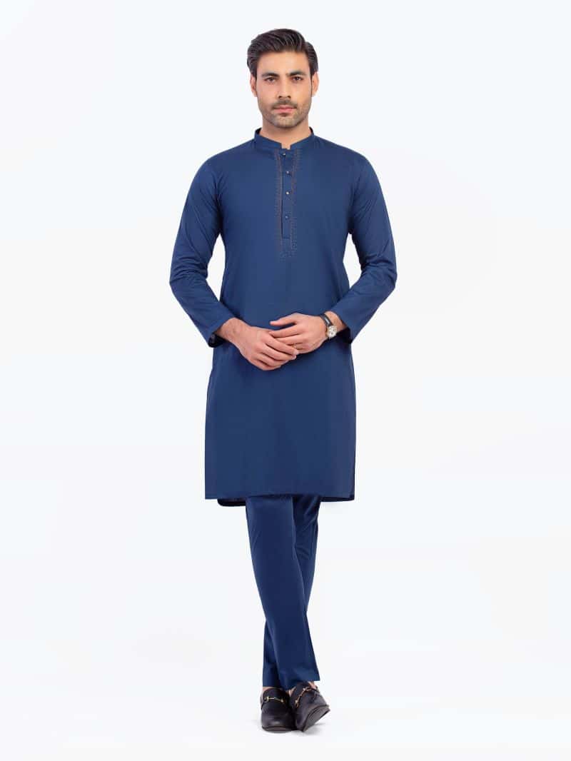 Embroidered Cotton Kurta Pajama - EMTKPT5-064