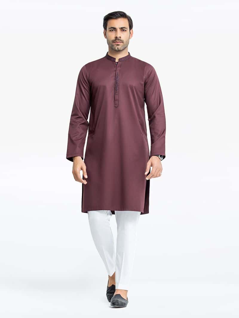 Embroidered Dobby Kurta - EMTK24S-99447