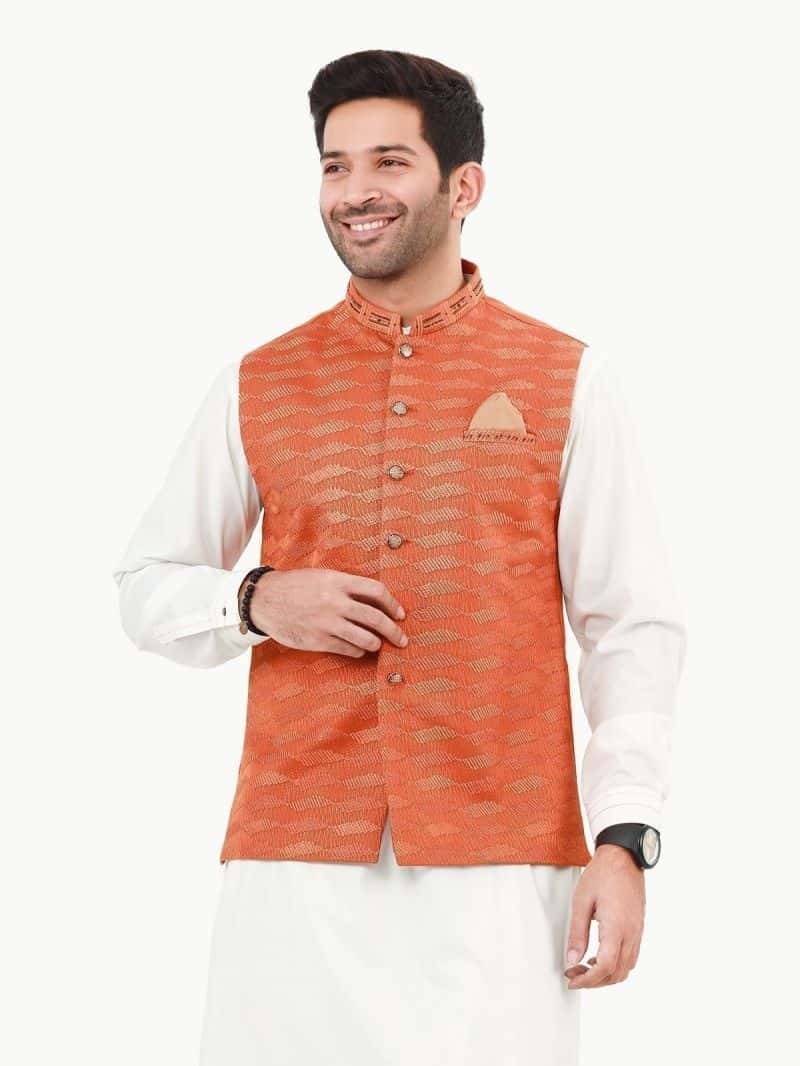 Embroidered Khaddar Waistcoat - EMTWCC22-126 - alternate view