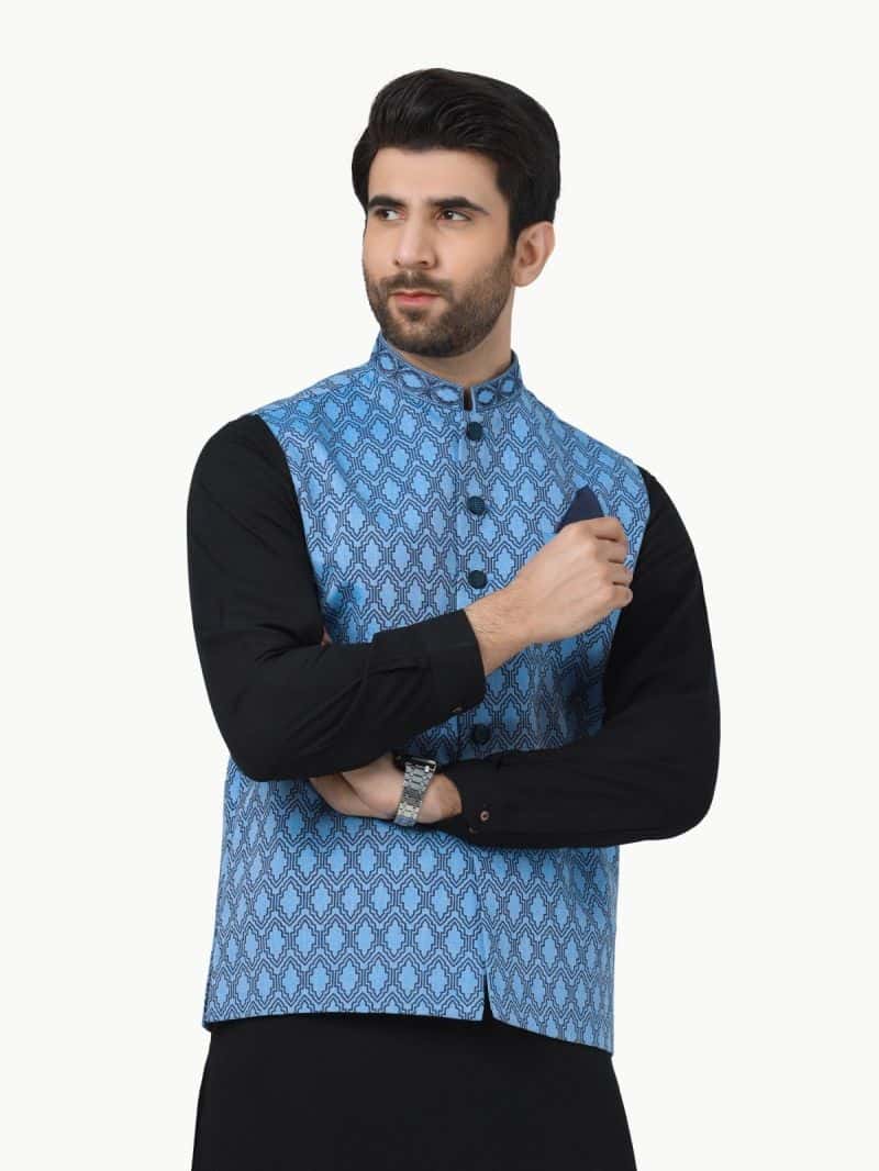 Embroidered Cotton Waistcoat - EMTWC22-35802 - alternate view