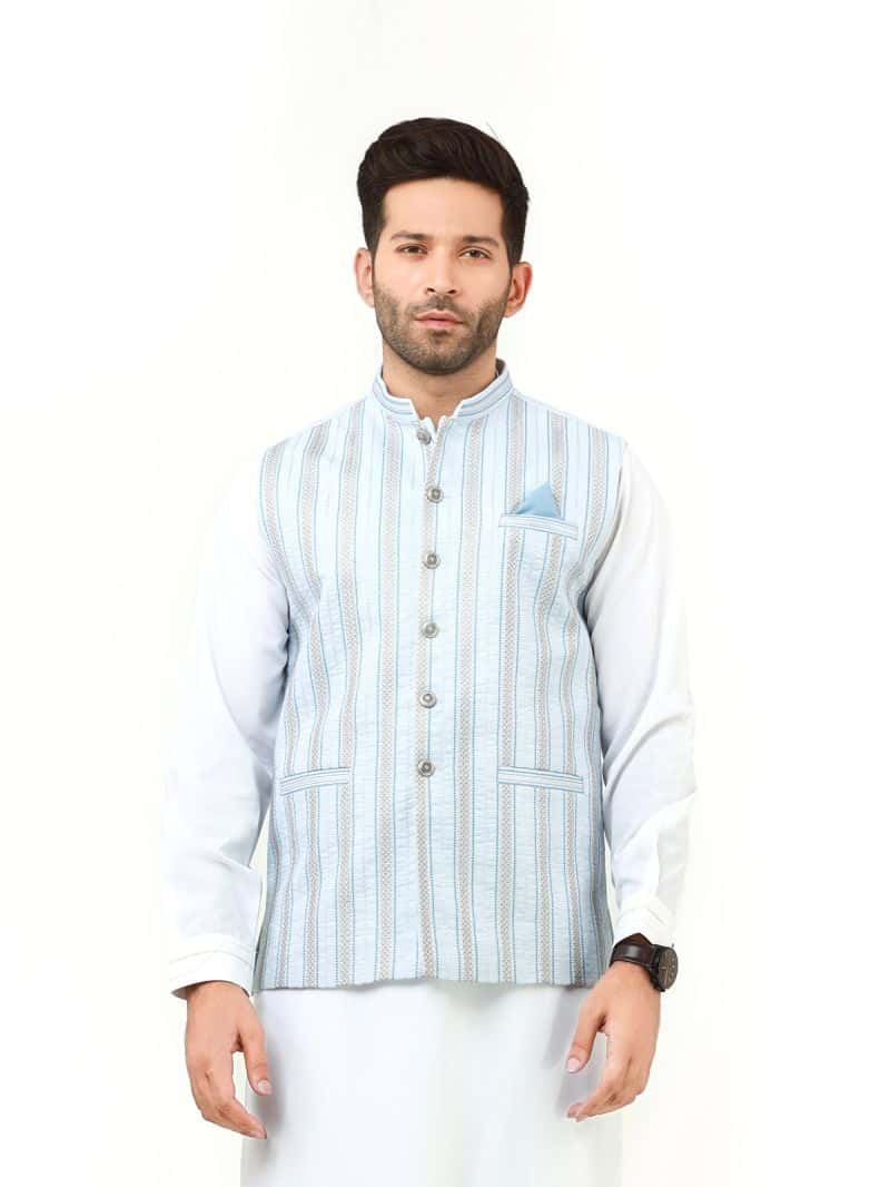 Embroidered Cotton Waistcoat - EMTWCC21-093 - alternate view