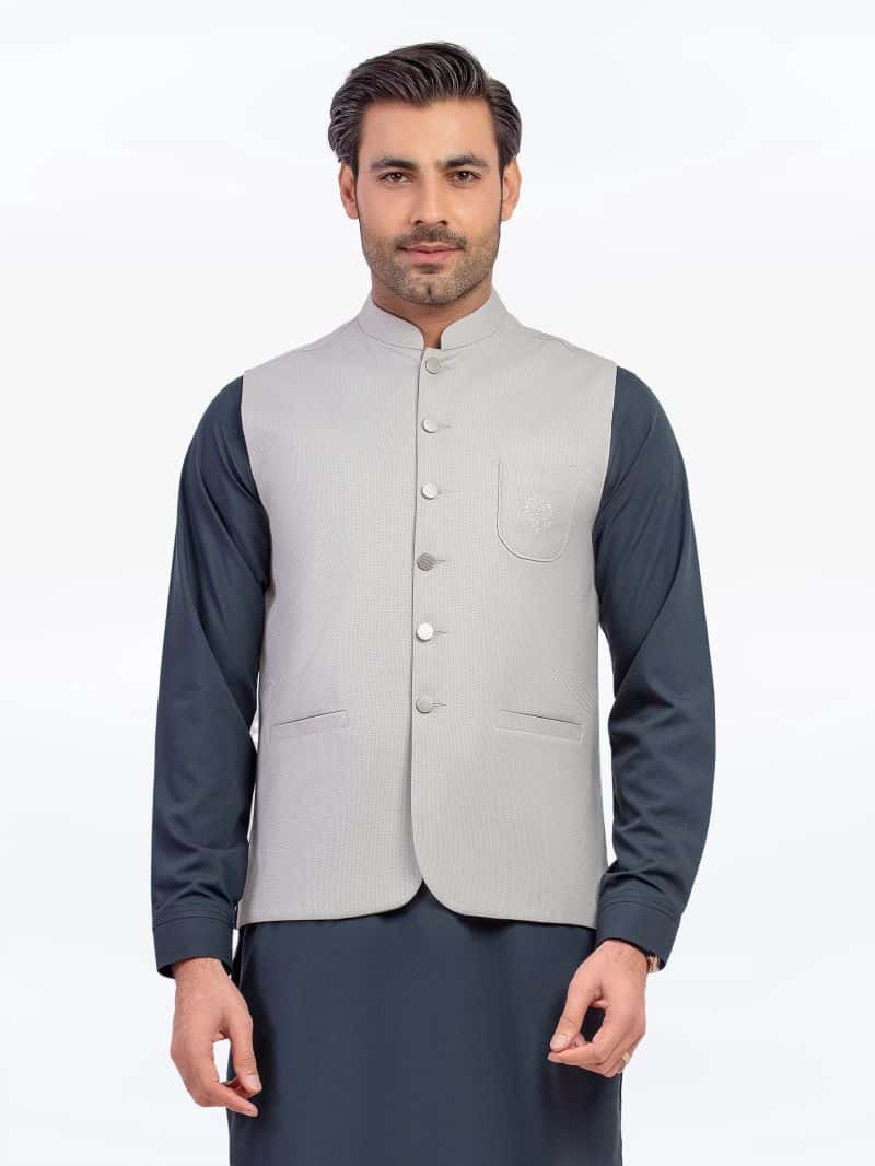 Embroidered Dobby Waistcoat - EMTWC5-35954