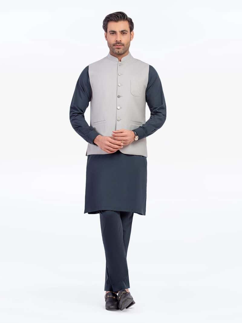 Embroidered Dobby Waistcoat - EMTWC5-35954 - alternate view