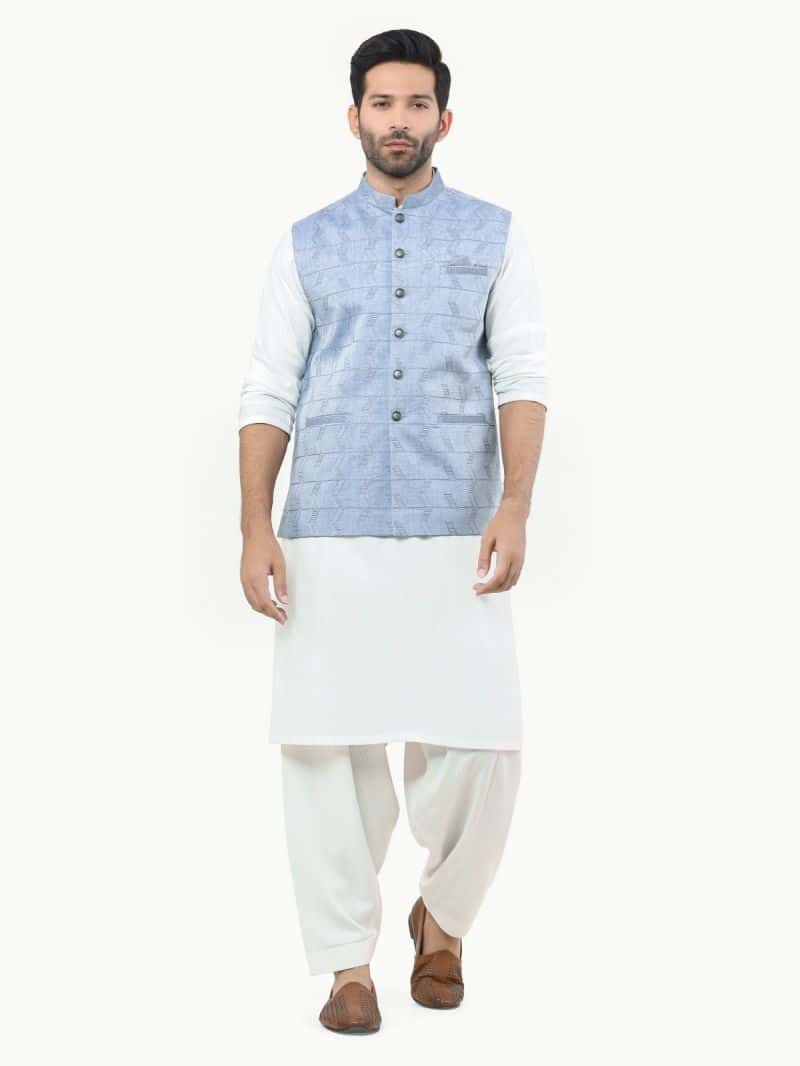 Embroidered Cotton Waistcoat - EMTWCC22-144