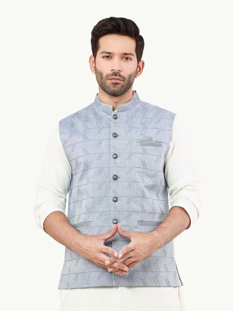 Embroidered Cotton Waistcoat - EMTWCC22-144 - alternate view