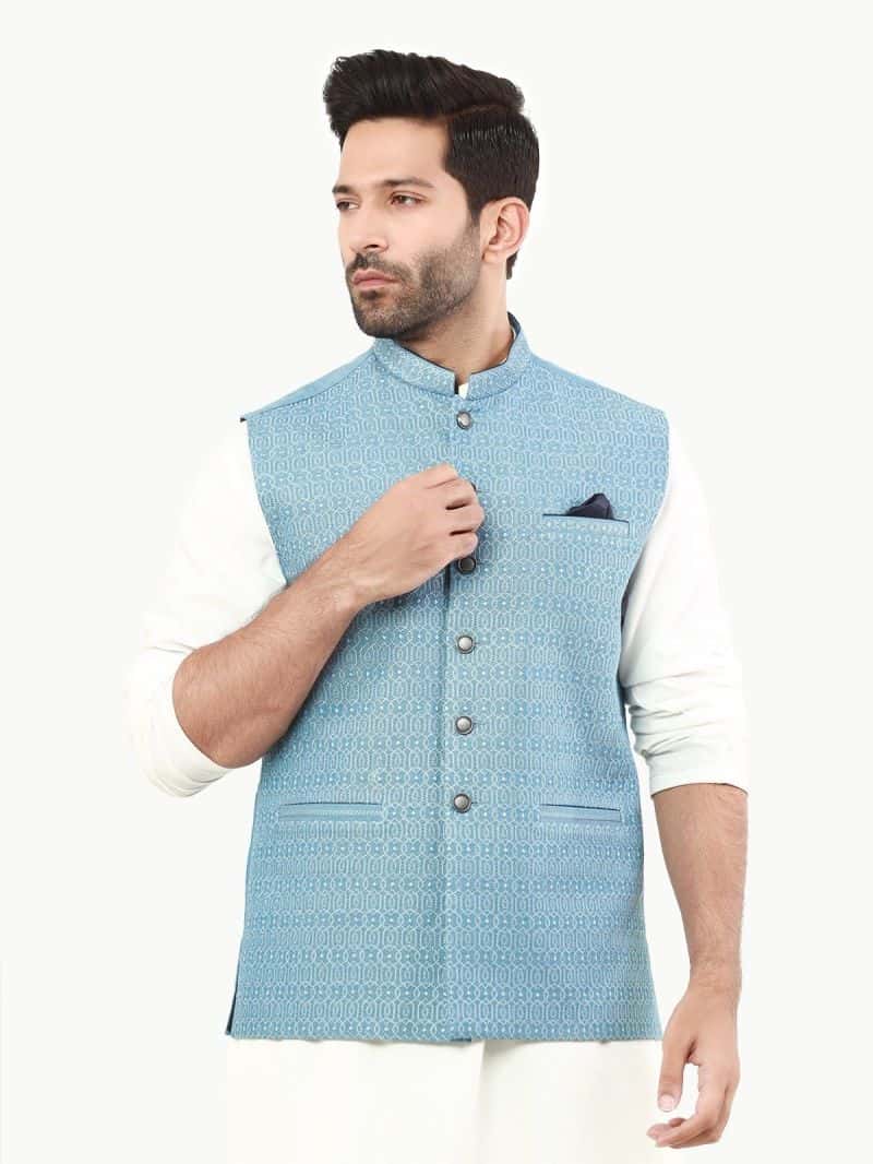 Embroidered Cotton Waistcoat - EMTWC22-35811 - alternate view