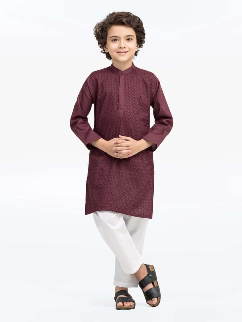 Embroidered Cotton Kurta - EBTK25-3997