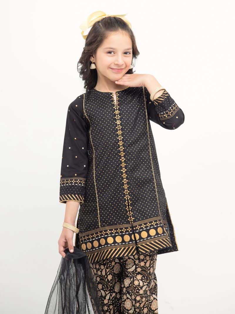 Block Print Cambric Suit - EGTKP5-70816-3P - alternate view