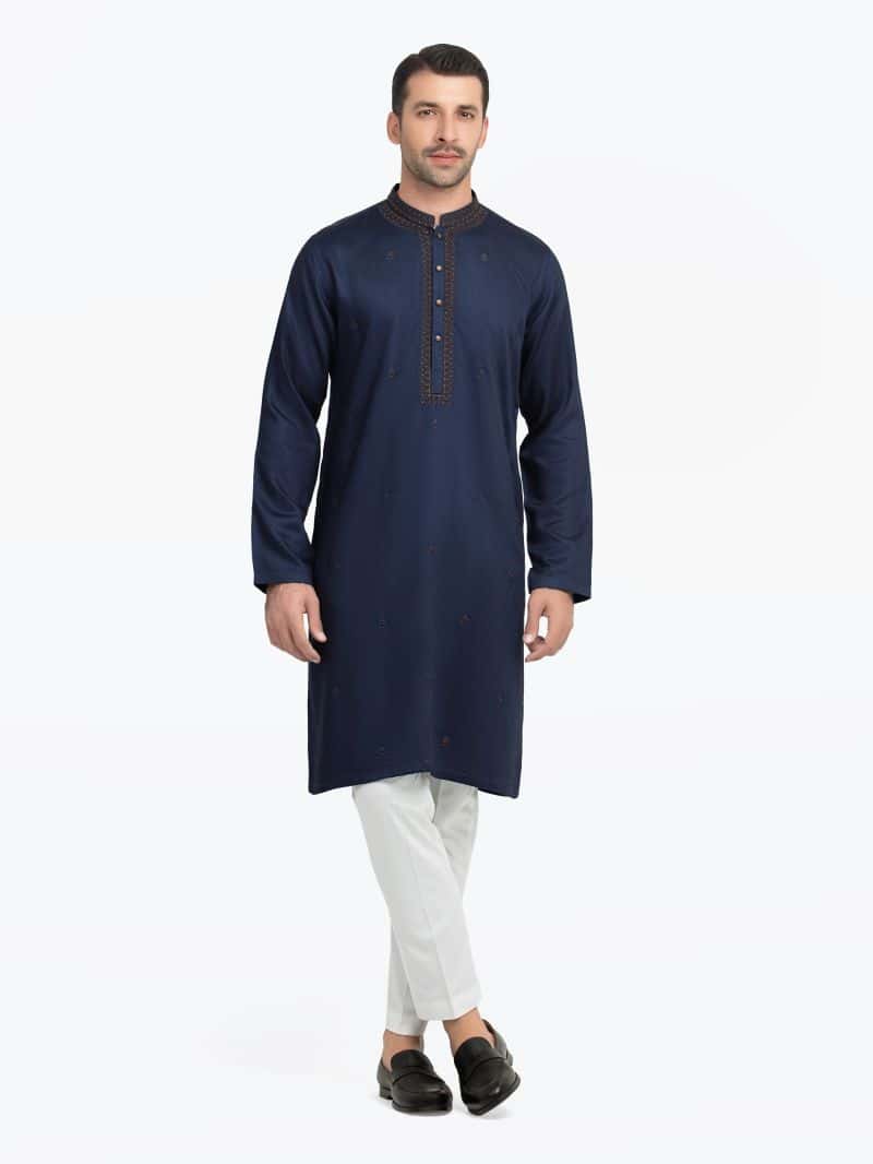 Embroidered Dobby Kurta - EMTKC5-146
