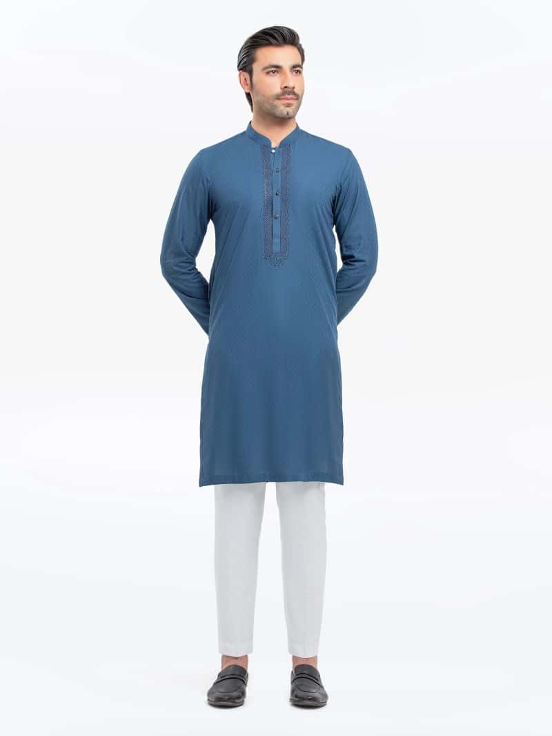 Embroidered Dobby Kurta - EMTK5-99526