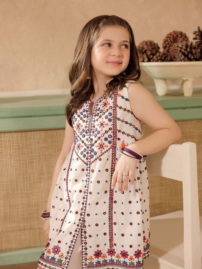 Embroidered Cambric Co-Ord Set - EGTKE5-71013ST - alternate view