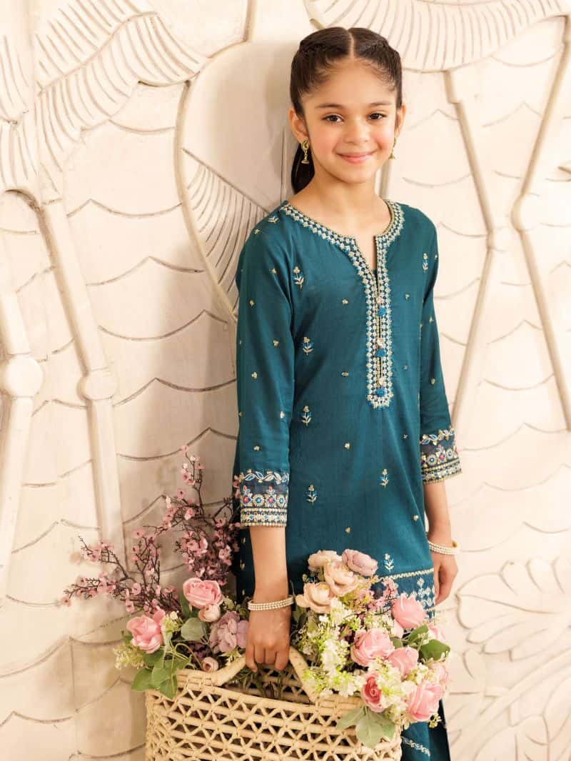 Embroidered Dobby Co-Ord Set - EGTKE5-71014ST - alternate view