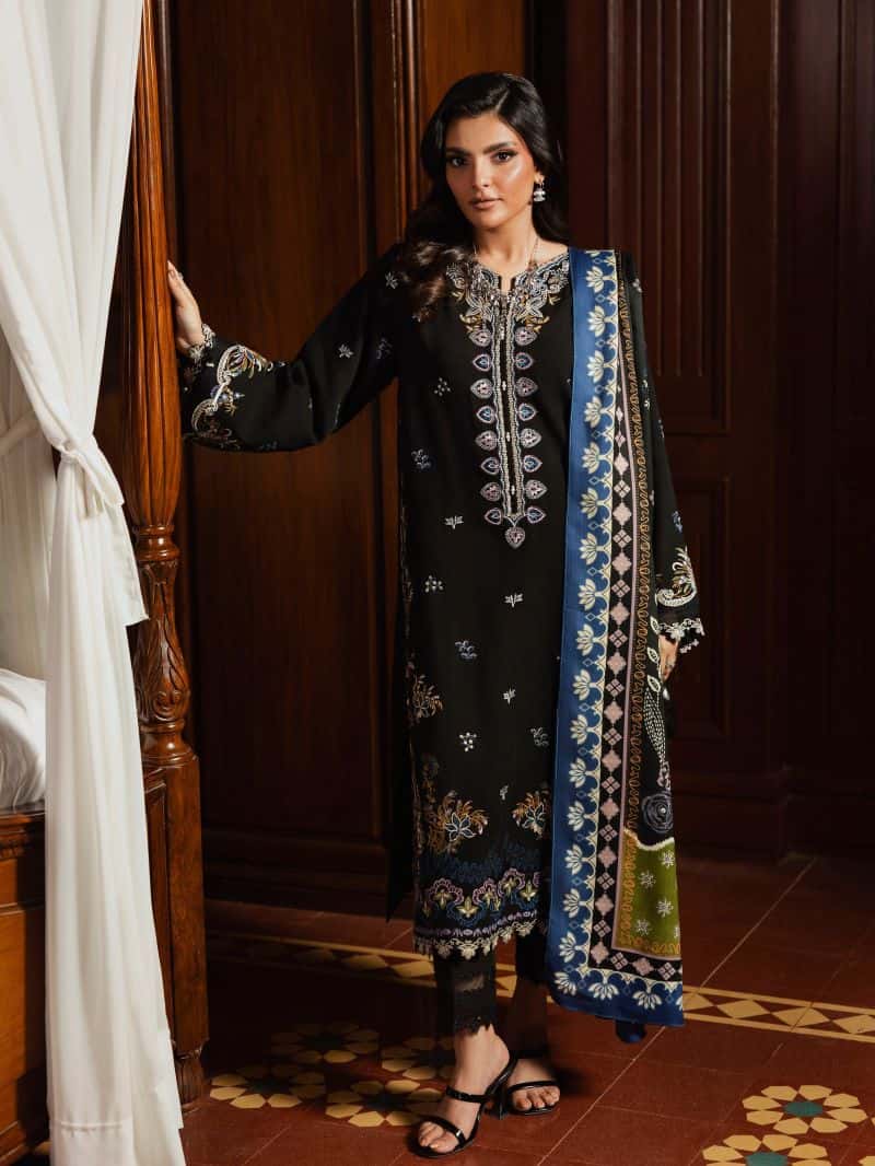 Embroidered Khaddar Suit - EWU5V11-32007-3P