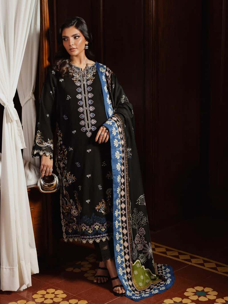 Embroidered Khaddar Suit - EWU5V11-32007-3P - alternate view