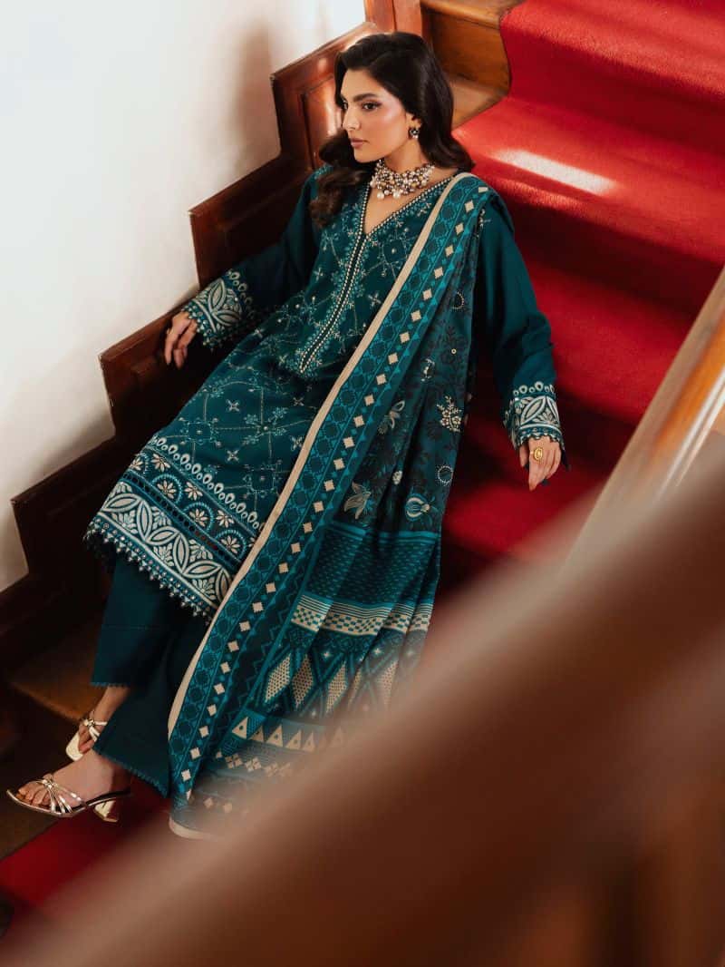 Embroidered Khaddar Suit - EWU5V11-32010-3P - alternate view