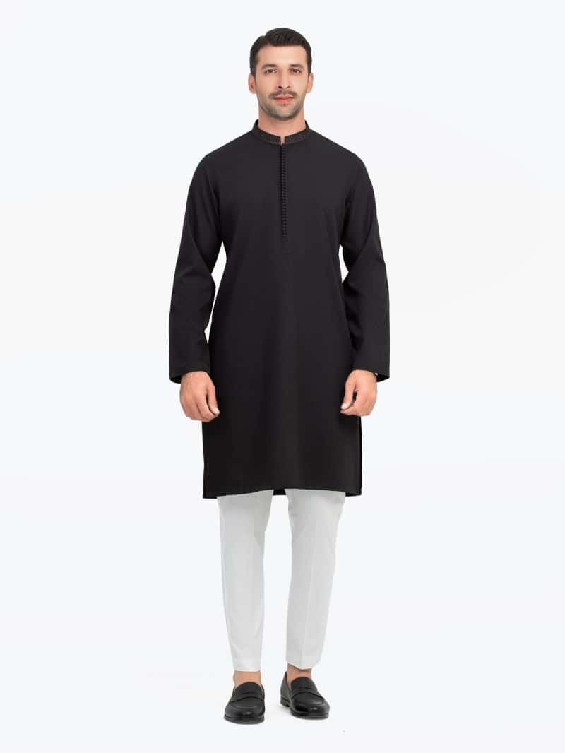 Embroidered Dobby Kurta