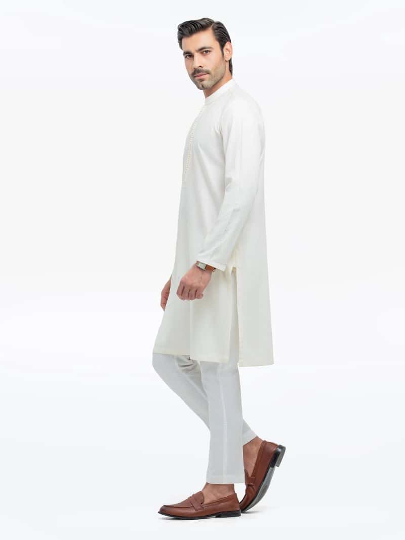Embroidered Dobby Kurta - alternate view