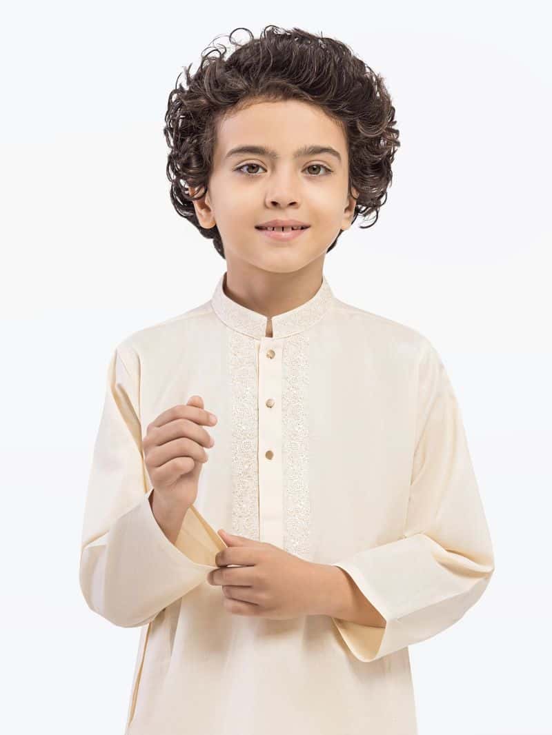 Embroidered Cotton Kurta Pajama - alternate view