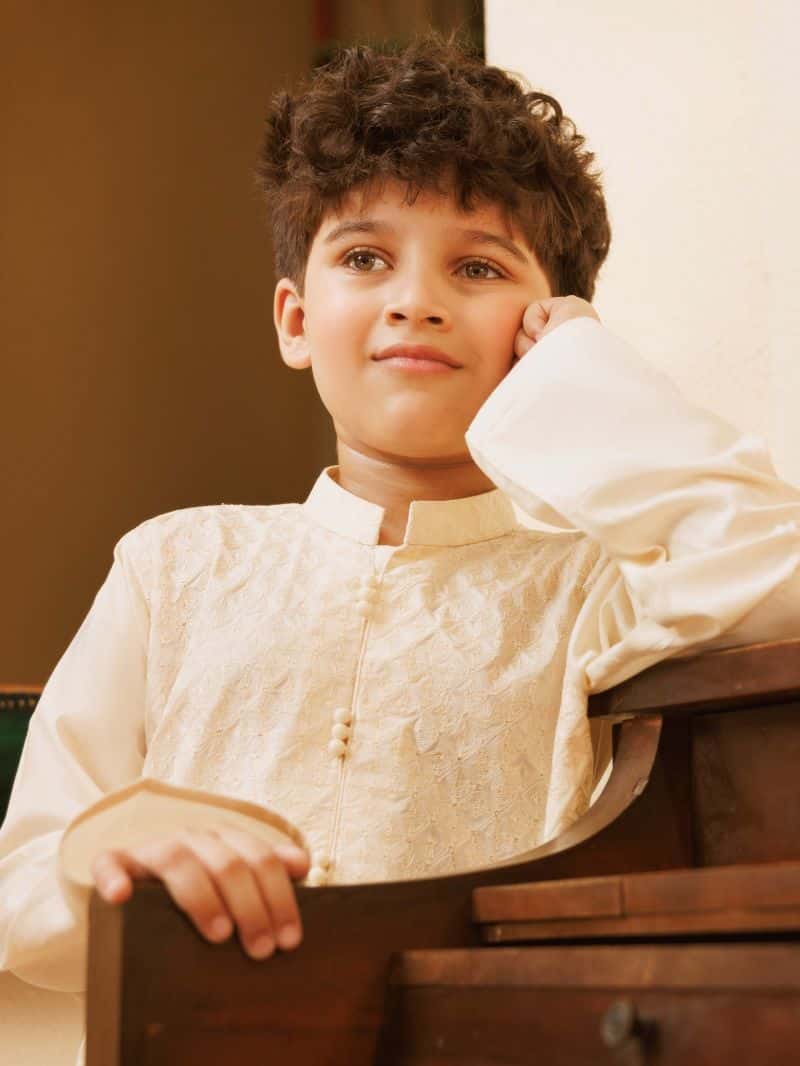 Embroidered Cotton Kurta Pajama - alternate view