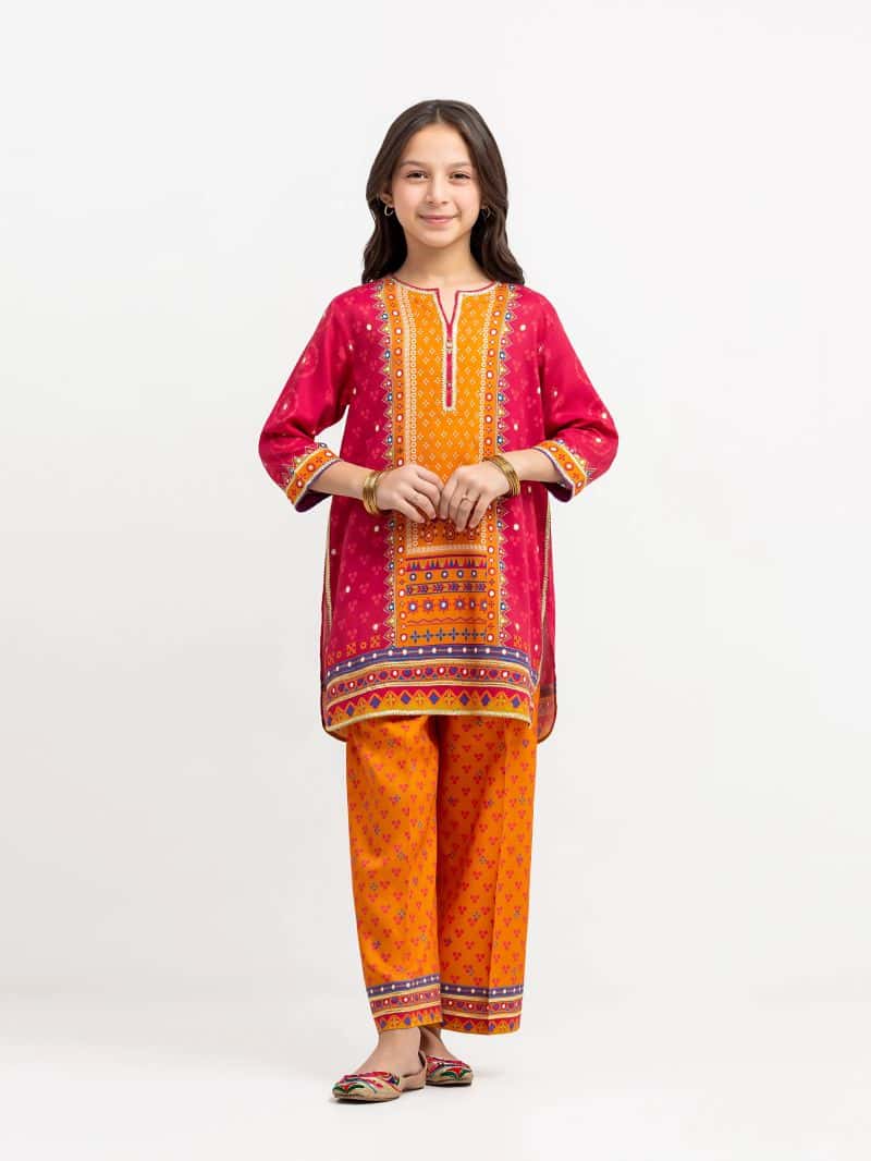 Printed Raw Silk Co-Ord Set