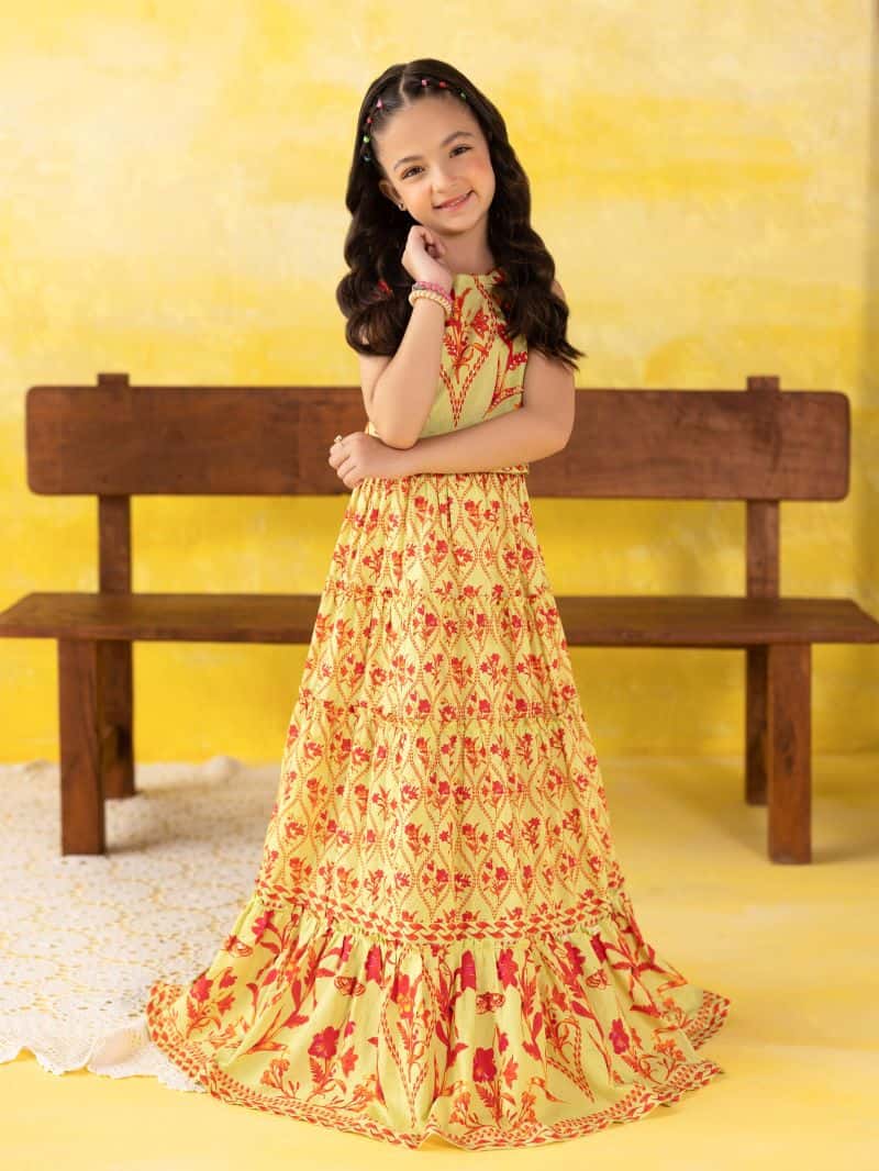 Printed Lawn Lehenga Suit