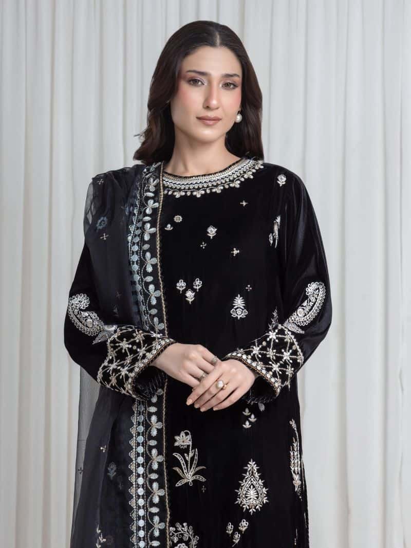 Embroidered Velvet Suit - alternate view