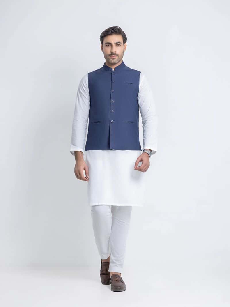 Plain Viscose Waistcoat - alternate view
